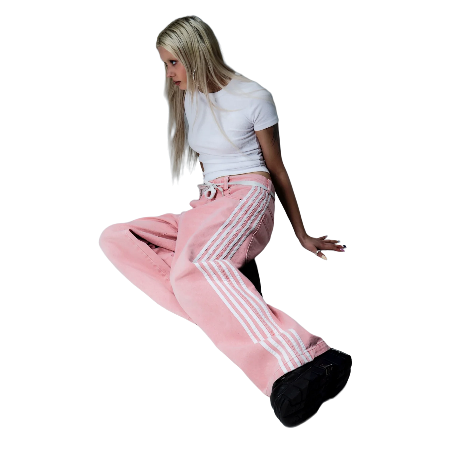 STRIPED DENIM (PINK)