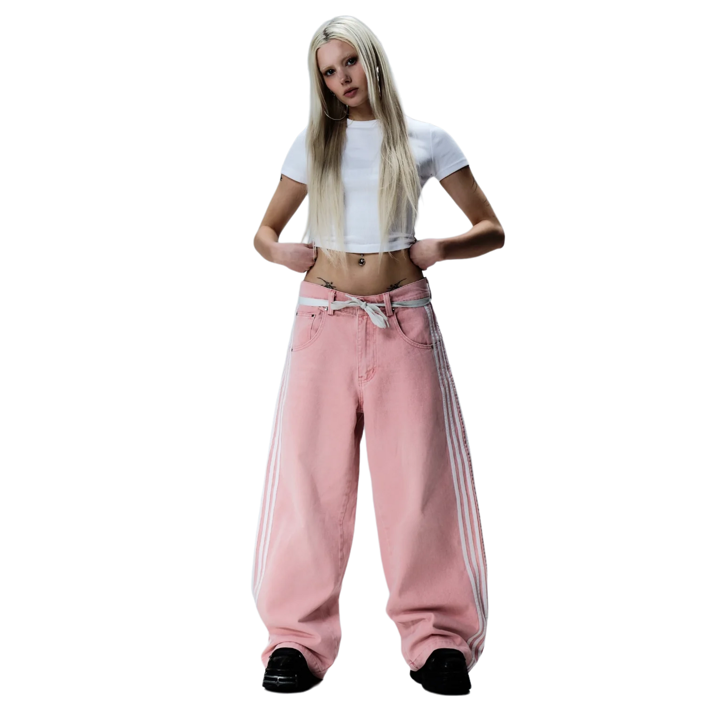 STRIPED DENIM (PINK)