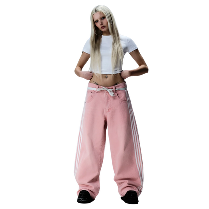 STRIPED DENIM (PINK)