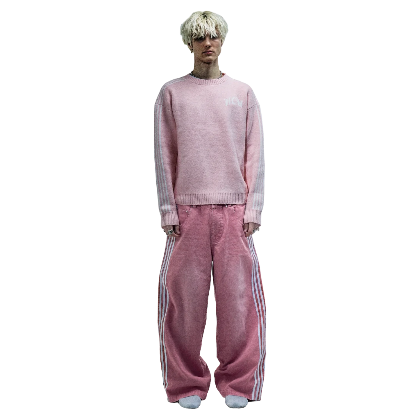 STRIPED DENIM (PINK)